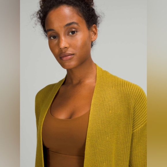 Lululemon Cashlu Sweater Wrap In Auric Gold Size S - Picture 5 of 10